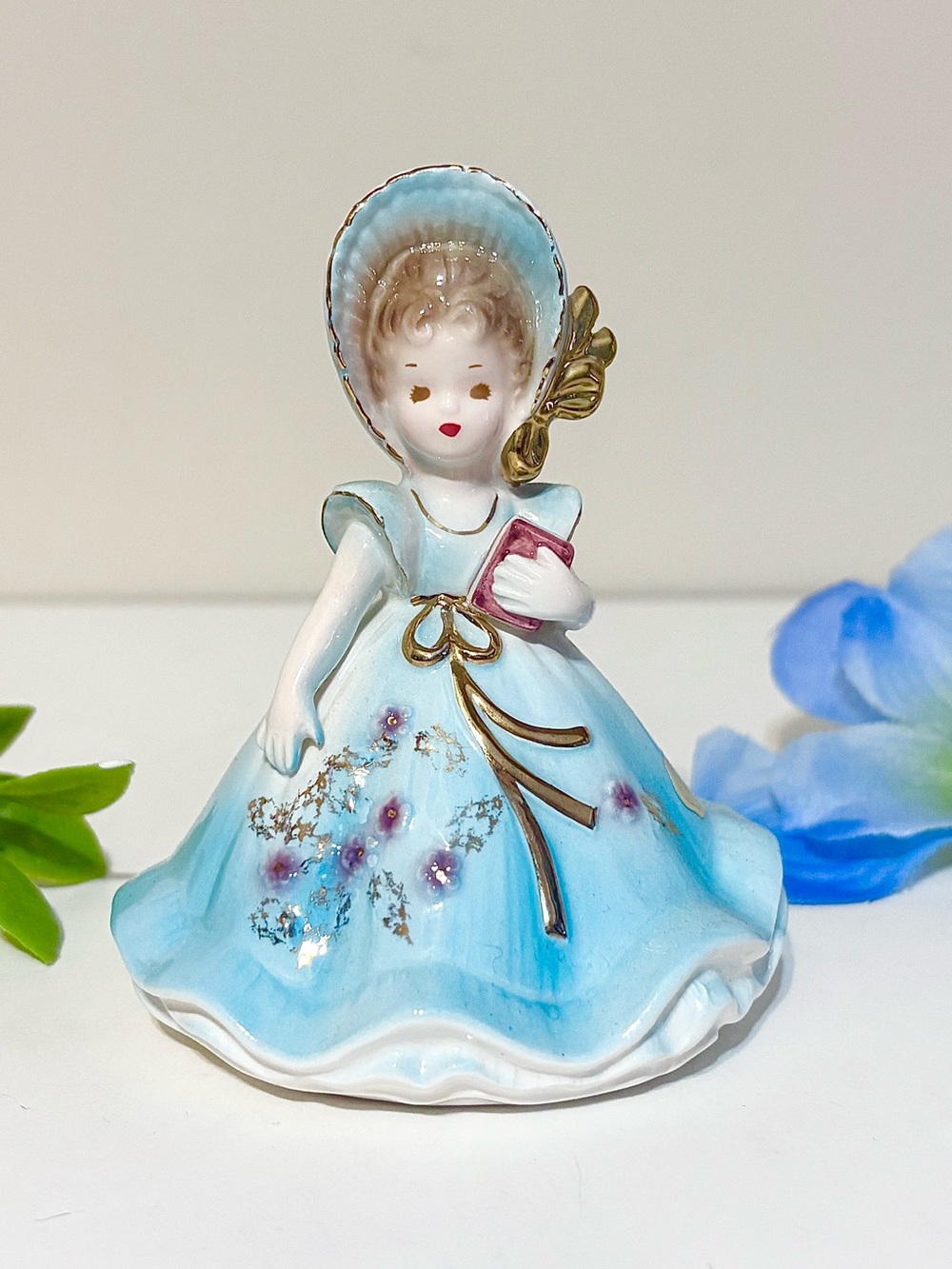Vintage Josef Originals Porcelain Bell-Collectible Victorian Girl/Book Figurine